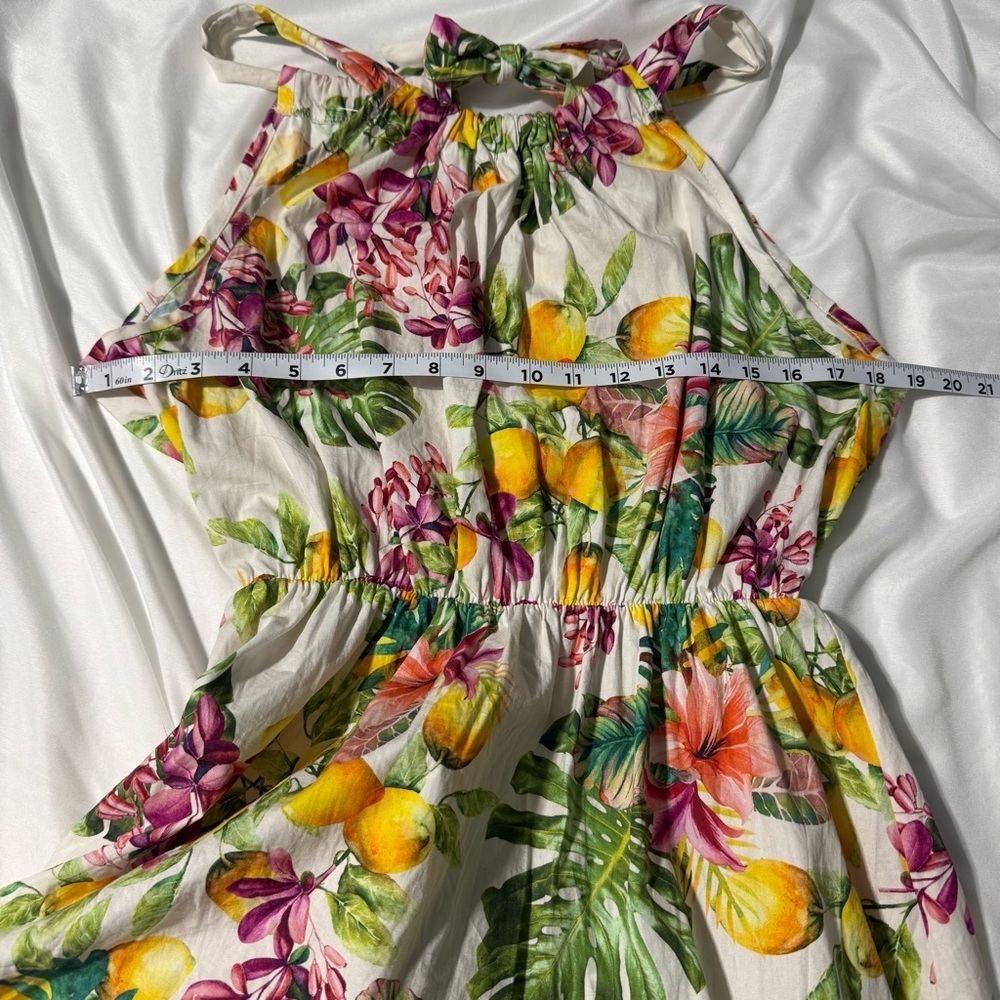 NWT Bellambia Cotton Maxi Summer Dress Size Large Tropical Floral Tiered Italy - Picture 10 of 11
